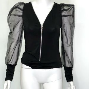 LS Sheer Sleeves Bodysuit